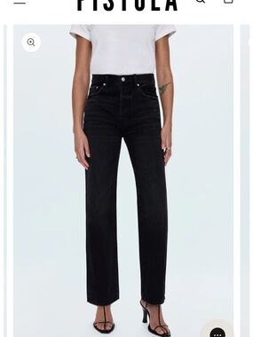 Pistola Black High-Rise Straight Leg Jeans